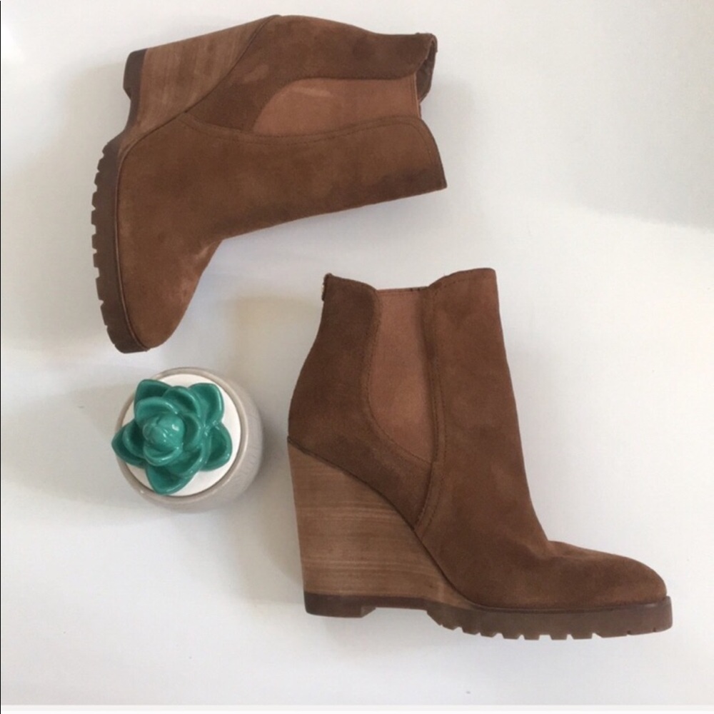 Michael Kors suede wedge boots